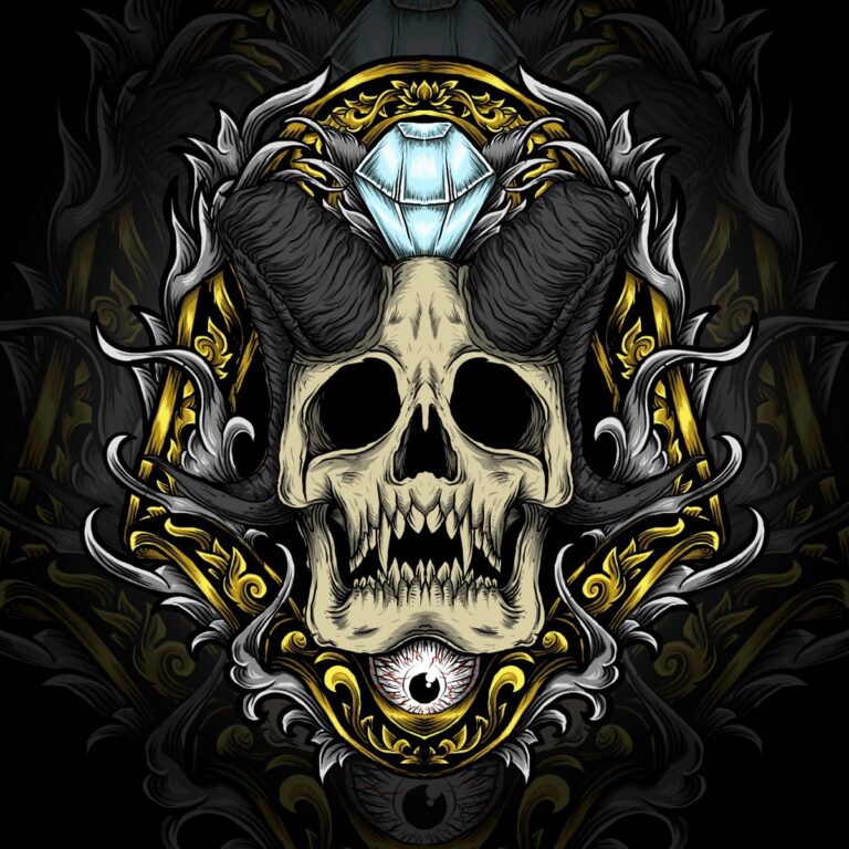 Vector Đầu Lâu Kim Cương Đồ Họa