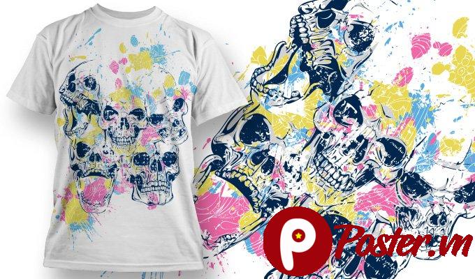 Vector đầu lâu màu sắc