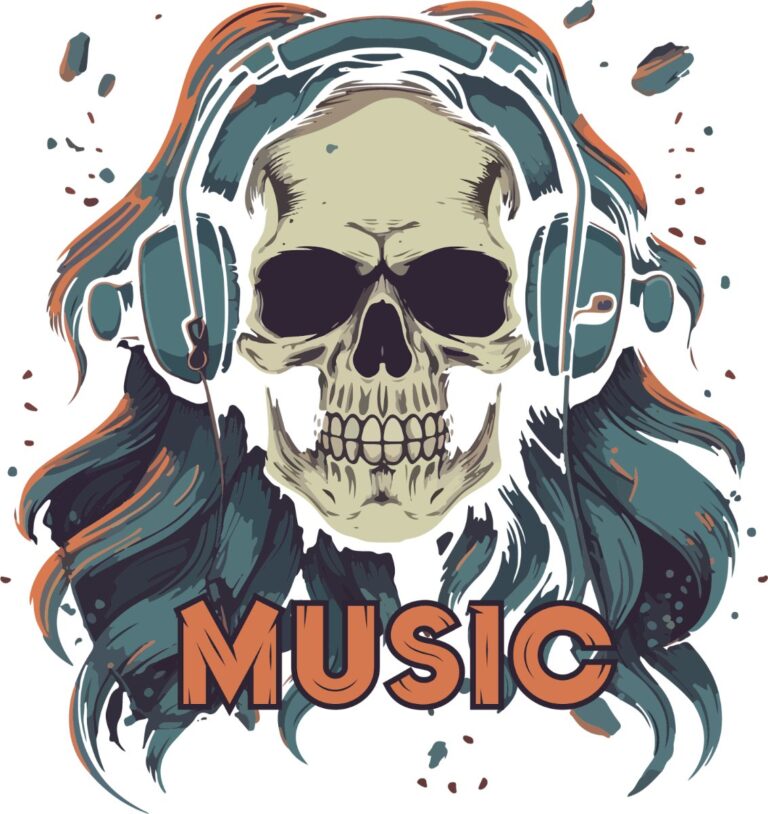 Vector đầu lâu nghe nhạc