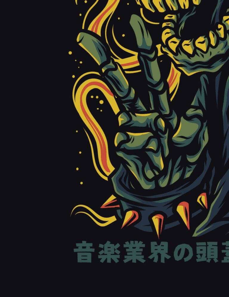 Vector đầu lâu phong cách Nhật Bản