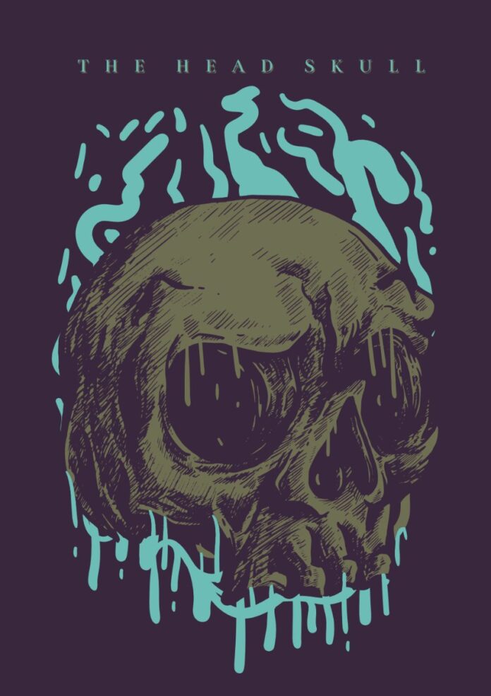 Vector đầu lâu zombie kinh dị