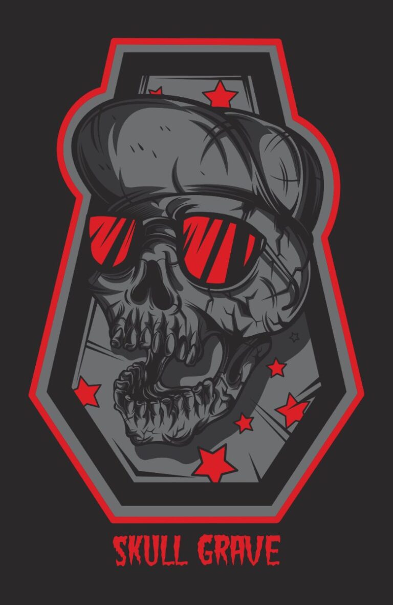 Vector đầu lâu zombie ngầu