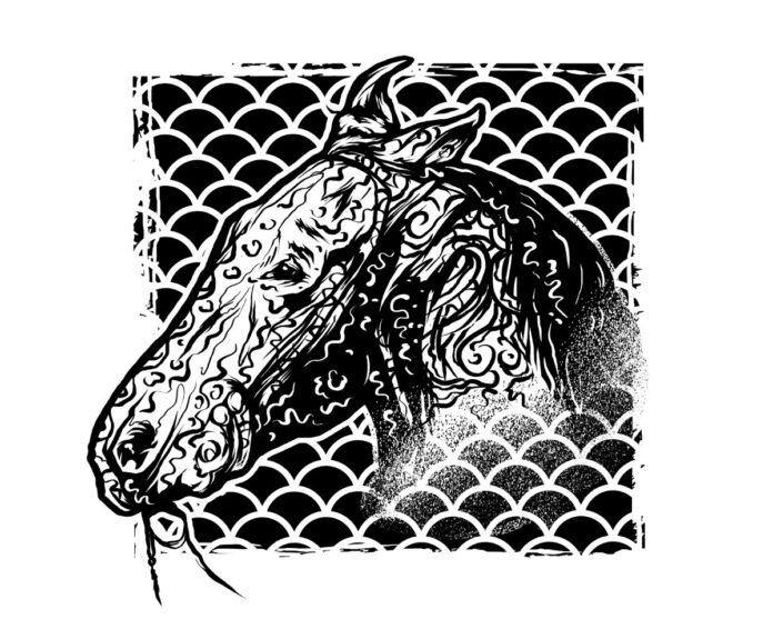 Vector đầu ngựa trang trí