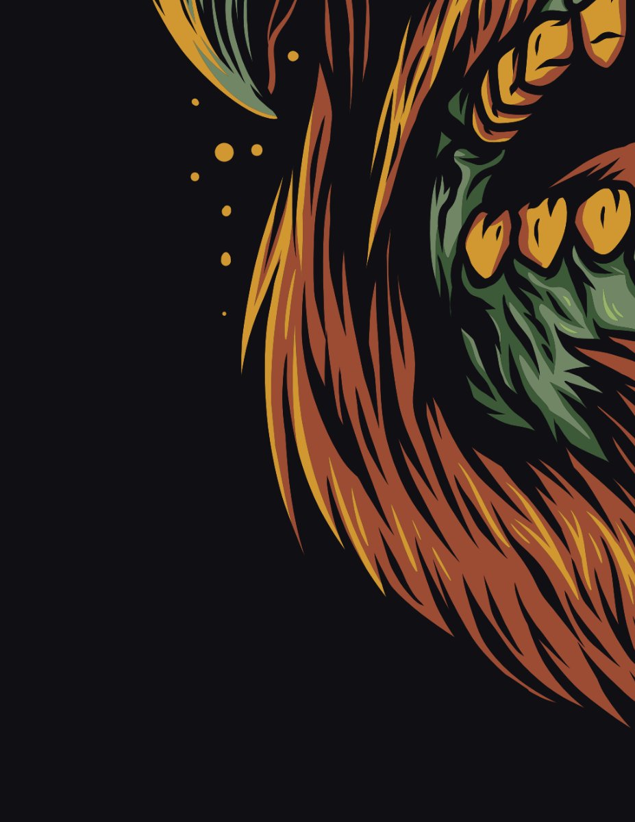 Vector đầu sói đồ họa kinh dị