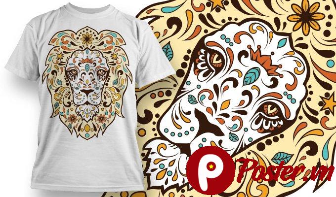 Vector đầu sư tử Boho