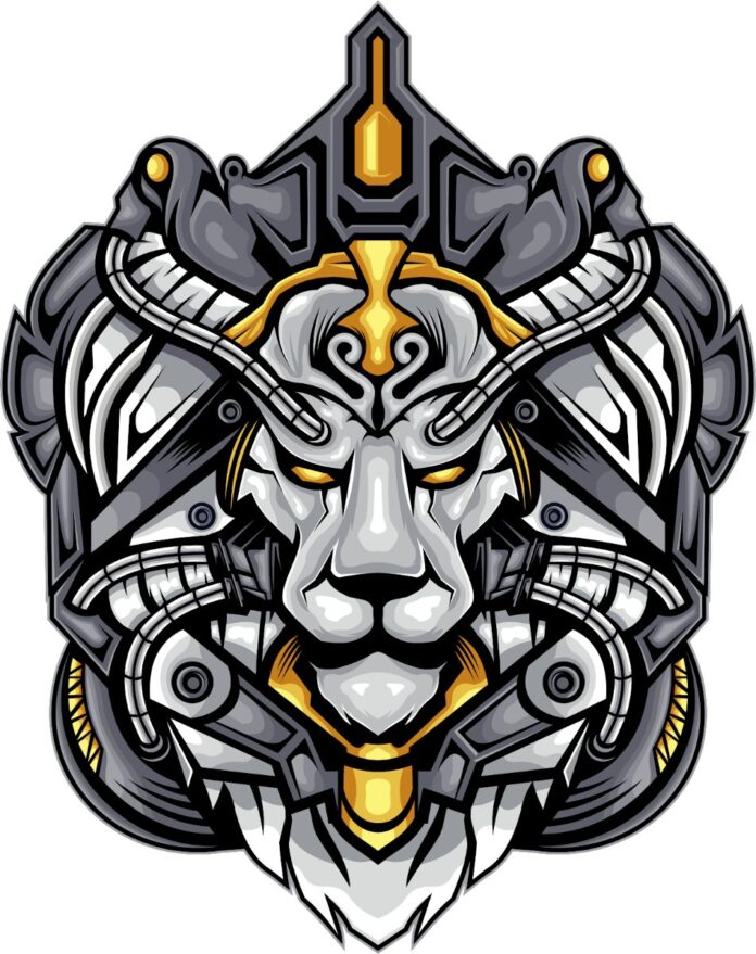 Vector Đầu Sư Tử Cơ Khí