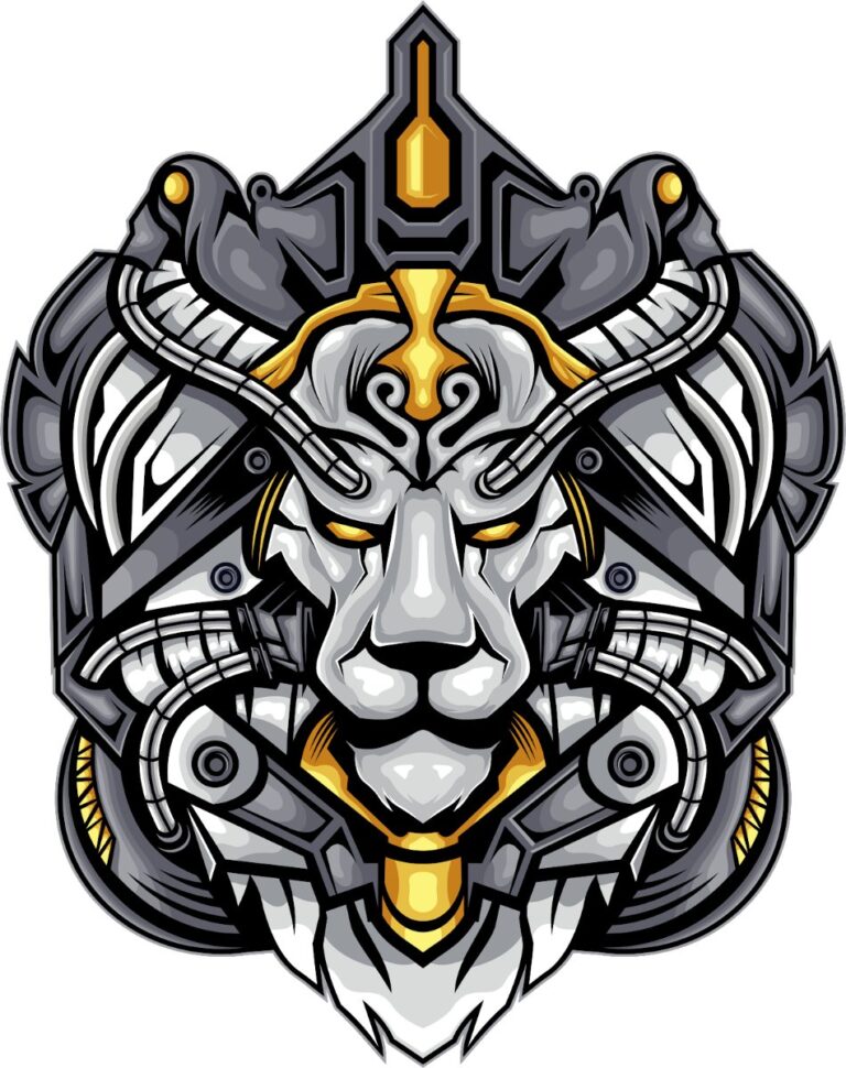 Vector Đầu Sư Tử Cơ Khí