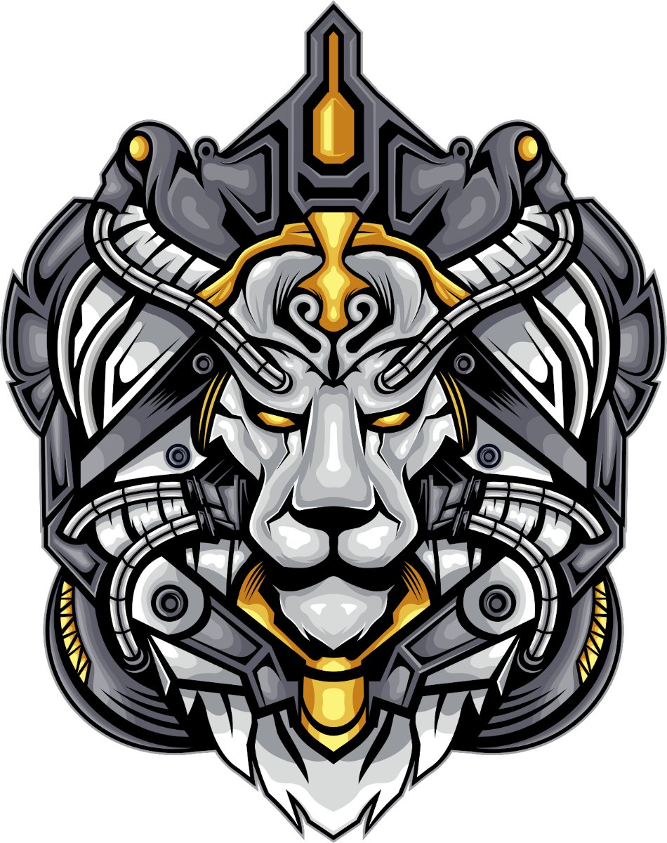 Vector Đầu Sư Tử Cơ Khí