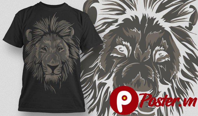 Vector đầu sư tử in áo thun