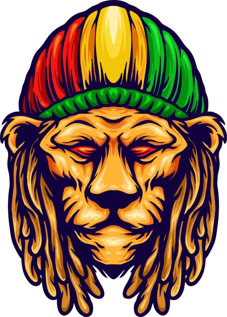 Vector đầu sư tử Rasta