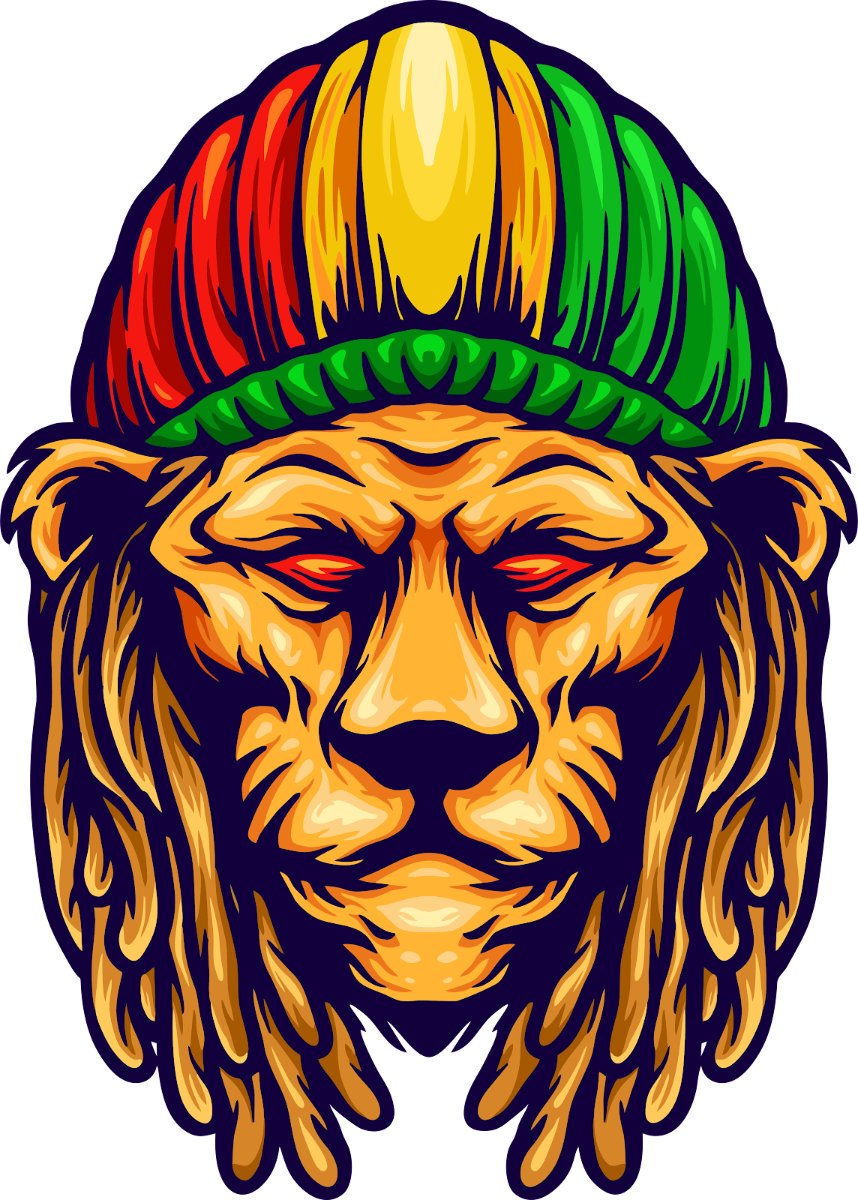 Vector đầu sư tử Rasta