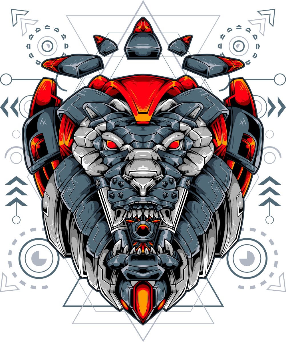 Vector đầu sư tử robot