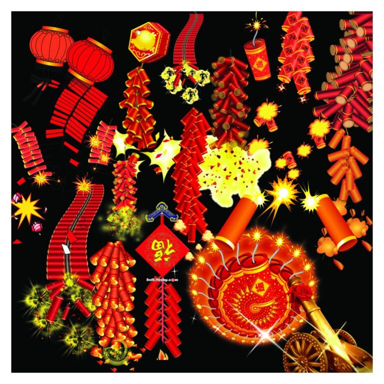 vector đèn lồng pháo tết