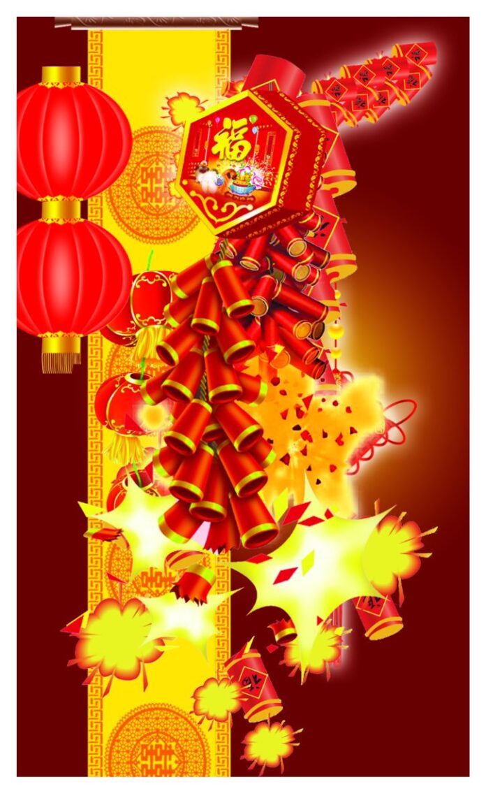 Vector đèn lồng pháo Tết