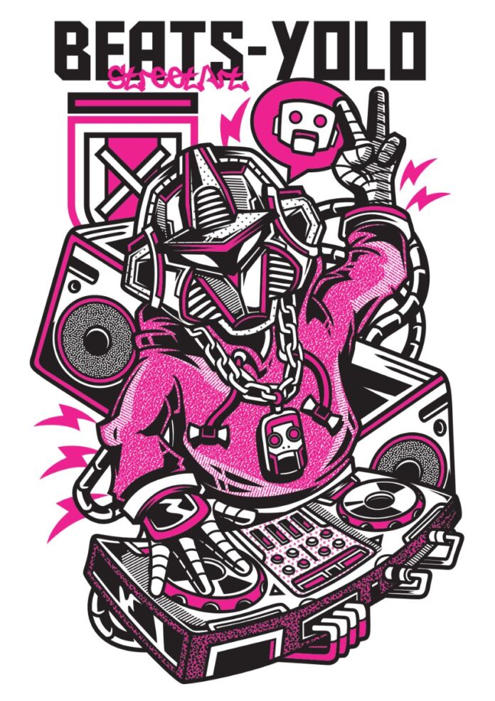 Vector DJ robot Beats-Yolo