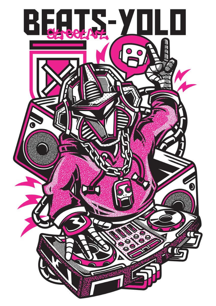 Vector DJ robot Beats-Yolo