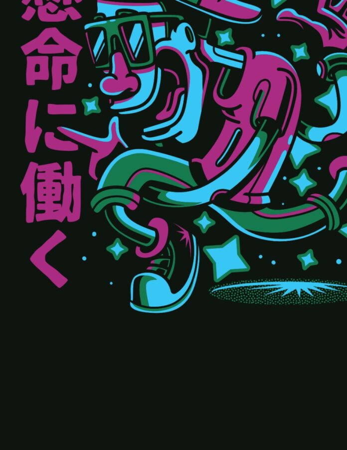 Vector đồ họa áo thun phong cách Nhật