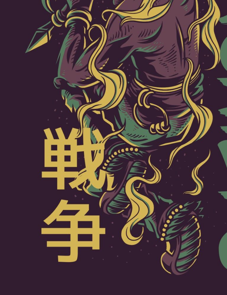 Vector chiến binh Nhật Bản