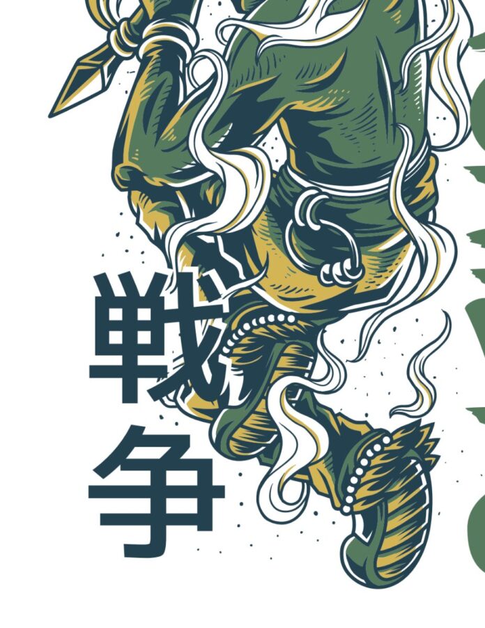 Vector chiến binh Nhật Bản