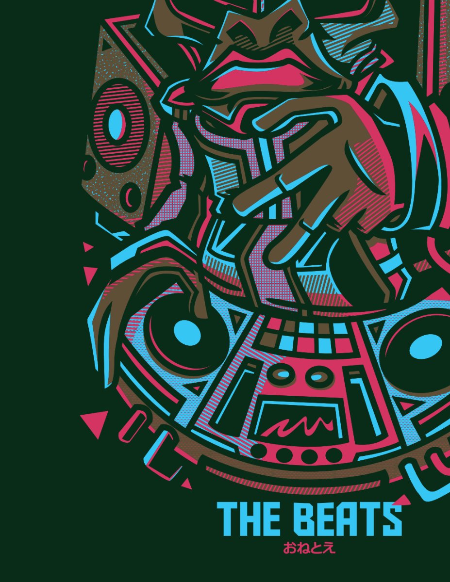 Vector DJ The Beats phong cách graffiti