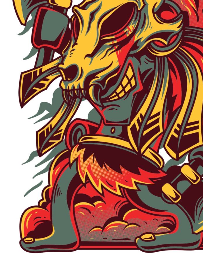 Vector đồ họa kinh dị Aztec