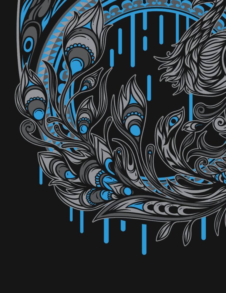 Vector đồ họa lông công hiện đại