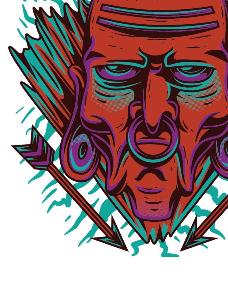 Vector mặt người tộc trưởng