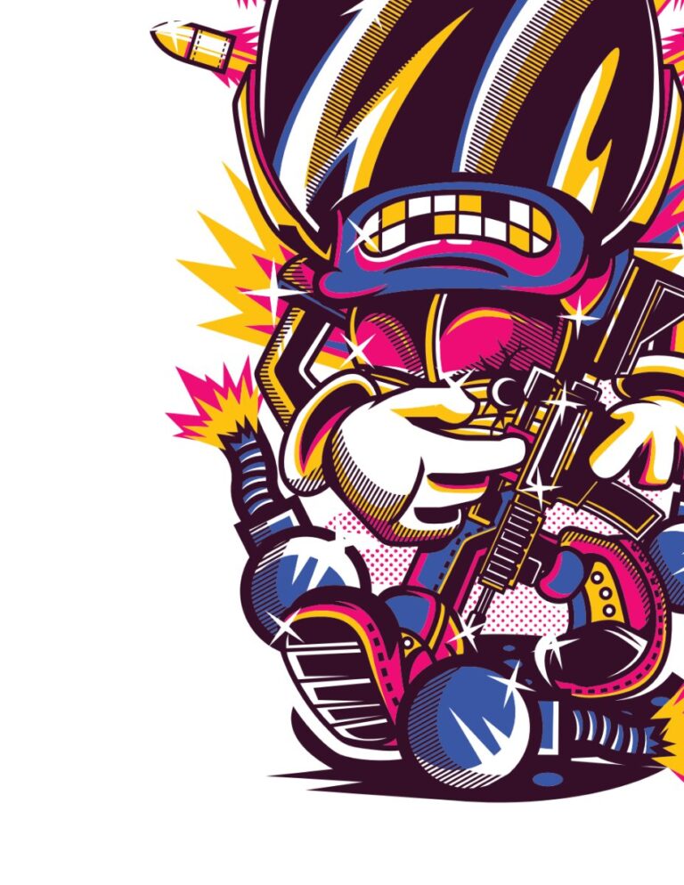 Vector robot chiến binh độc đáo