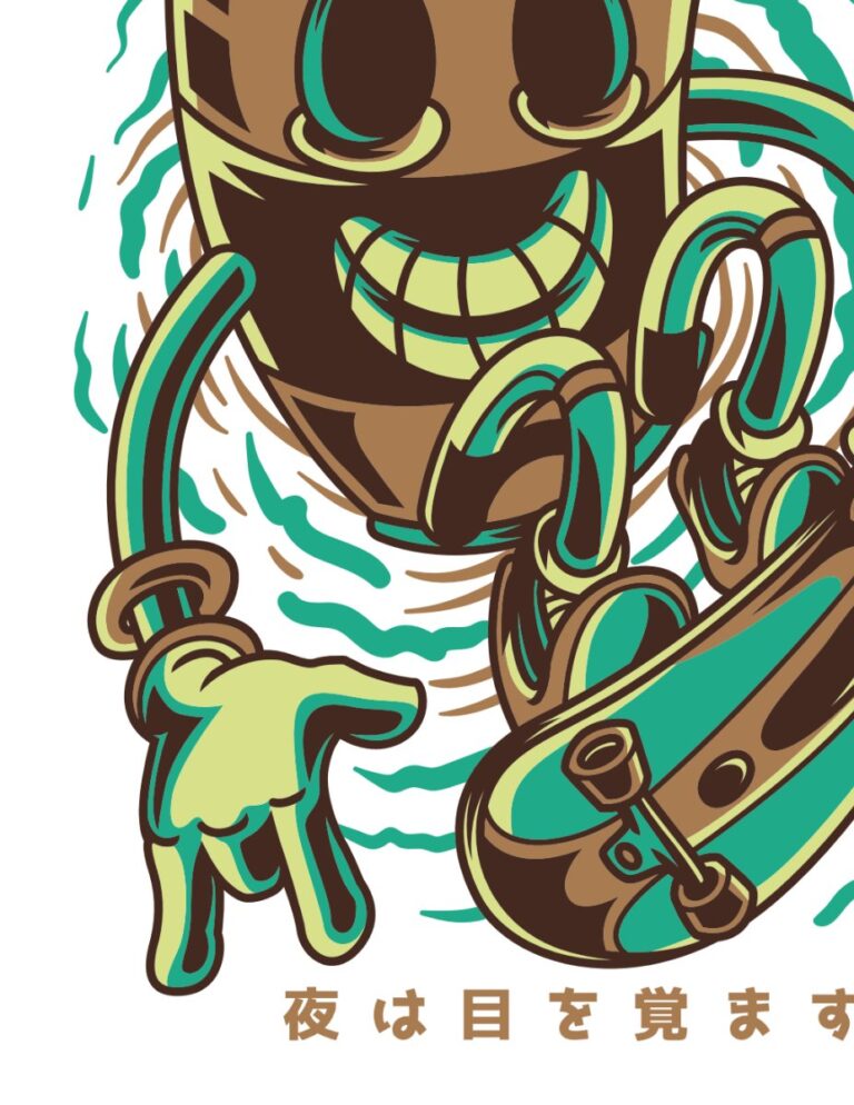 Vector đồ họa skateboard vui nhộn