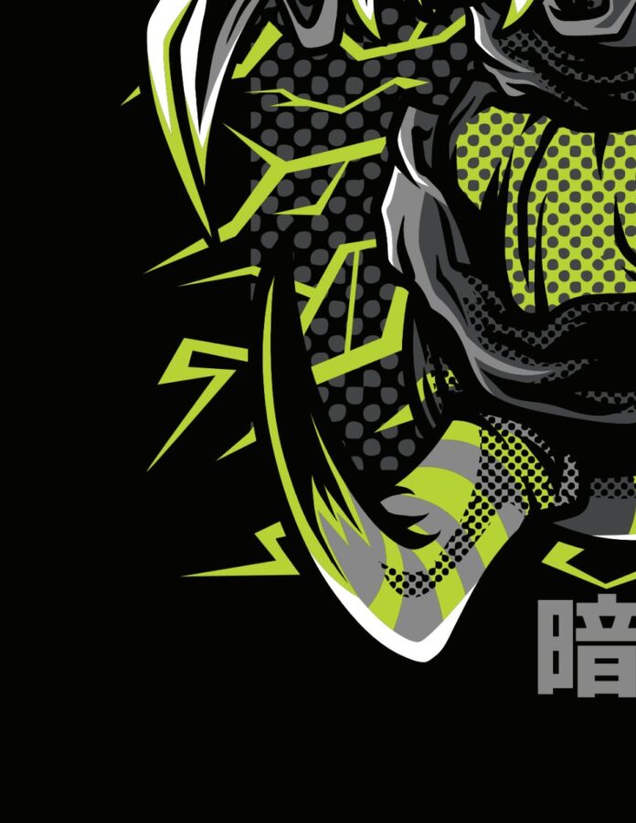 Vector đồ họa tê giác phong cách Nhật