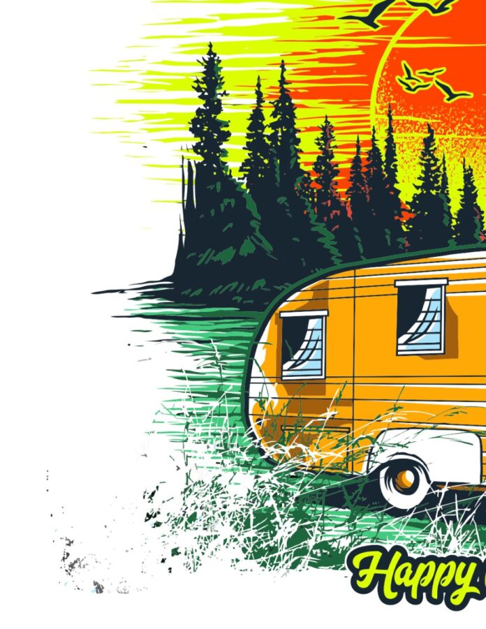 Vector du lịch cắm trại