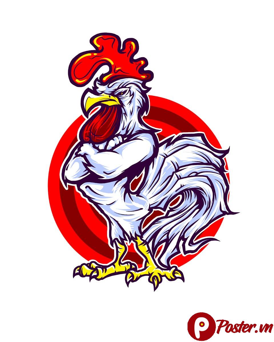 Vector gà trống mạnh mẽ