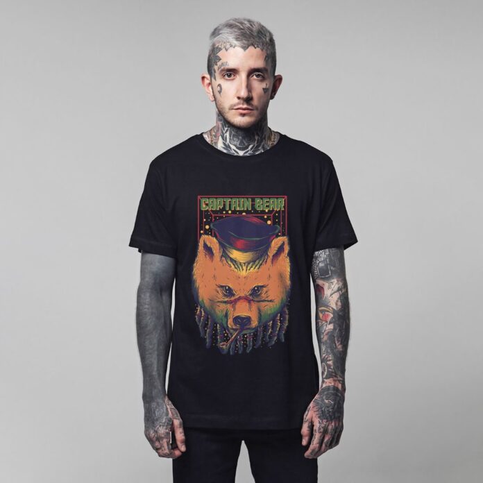 Vector gấu Captain độc đáo