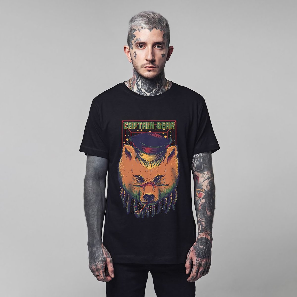 Vector gấu Captain độc đáo