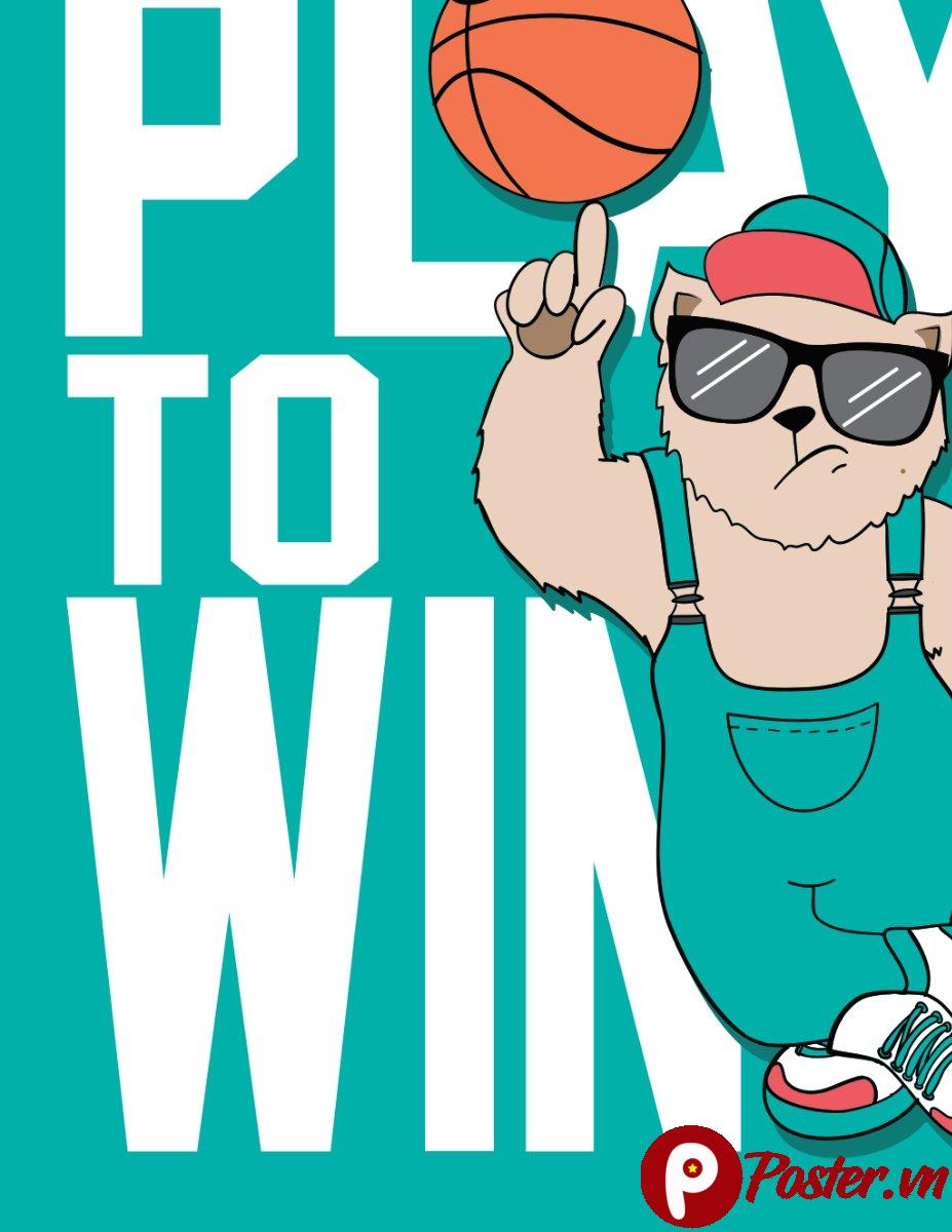 Vector Gấu Chơi Bóng Rổ