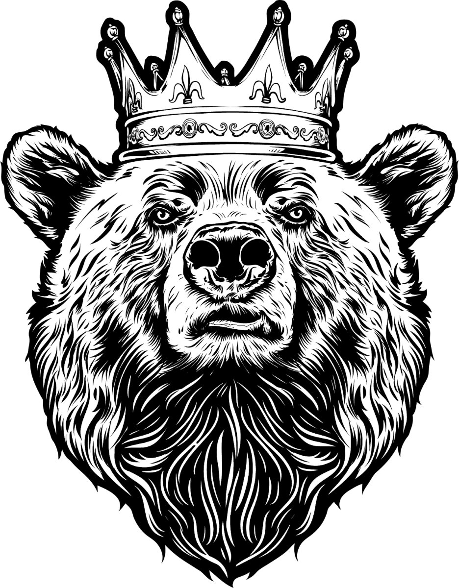 Vector gấu đội vương miện