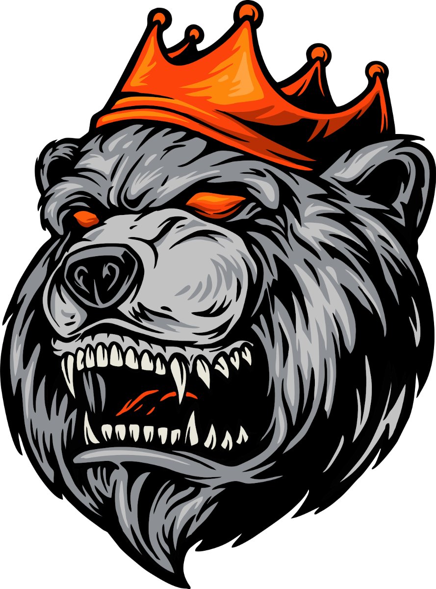 Vector gấu đội vương miện