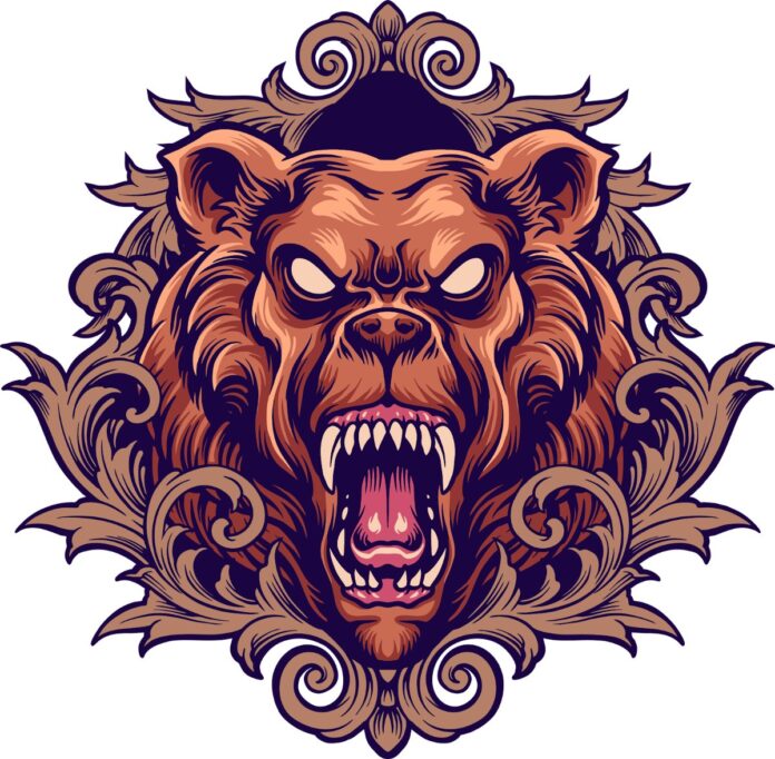 Vector gấu giận dữ