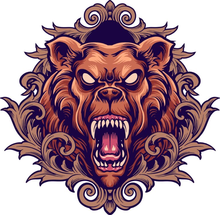 Vector gấu giận dữ