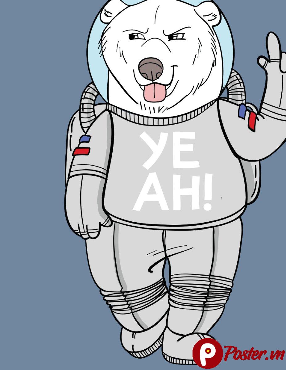 Vector Gấu Phi Hành Gia