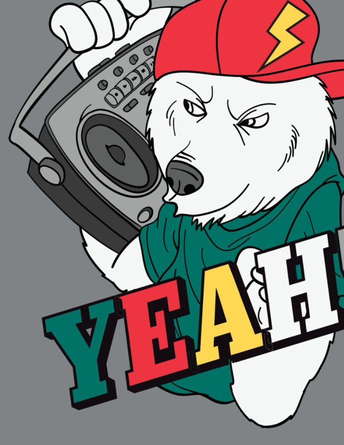 Vector gấu trắng hip hop
