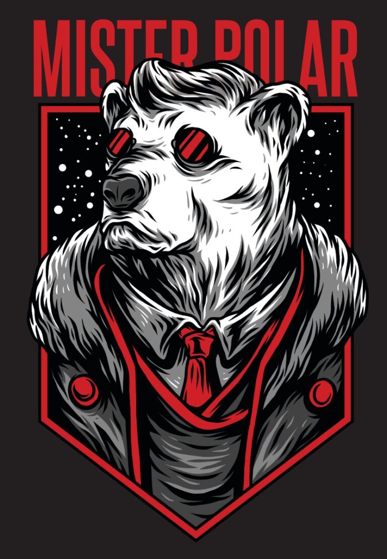 Vector Gấu Trắng Zombie Độc Đáo