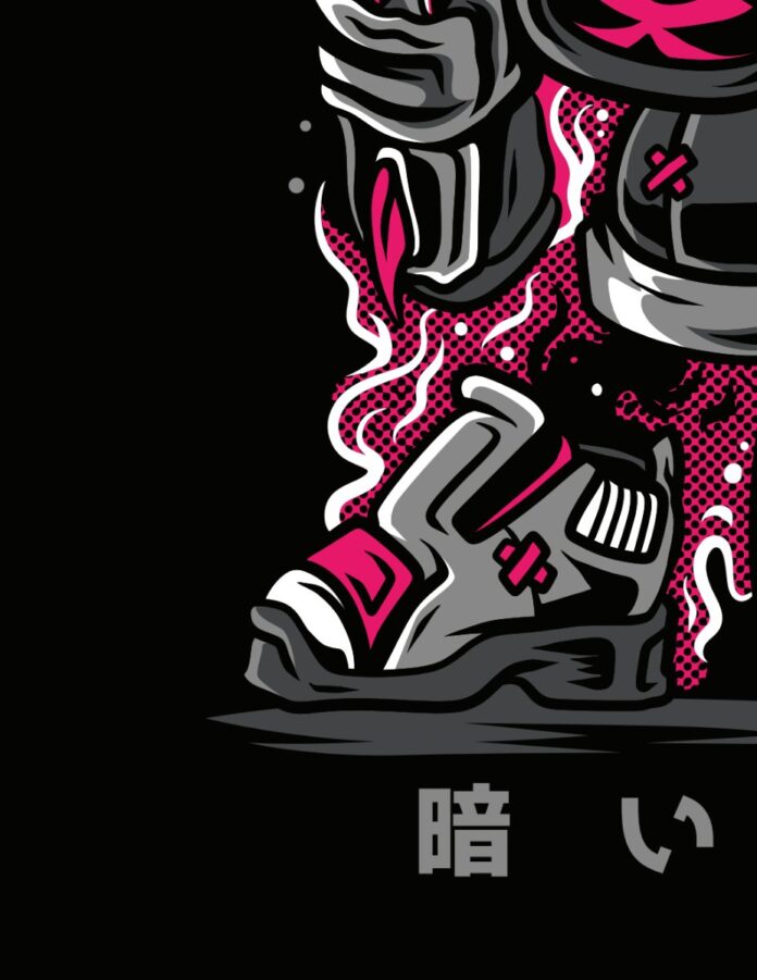 Vector giày sneaker cyberpunk