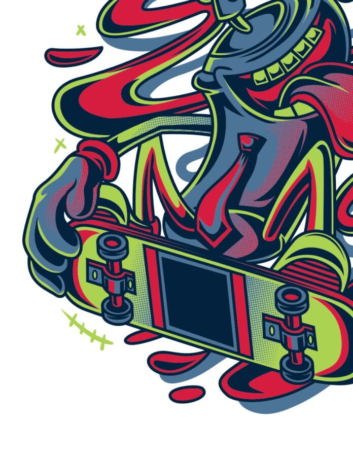 Vector Graffiti Skateboard