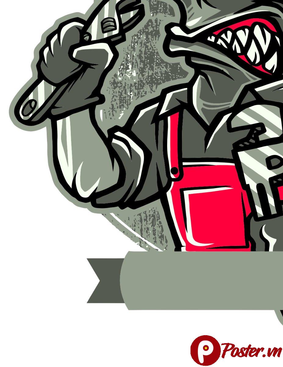 Vector Hammer Shark Thợ Sửa Chữa