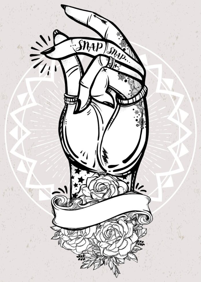 Vector hình xăm bàn tay nghệ thuật