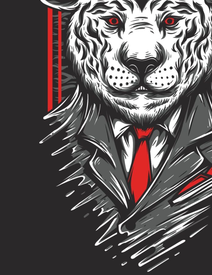 Vector Hổ Business Suit Đỏ