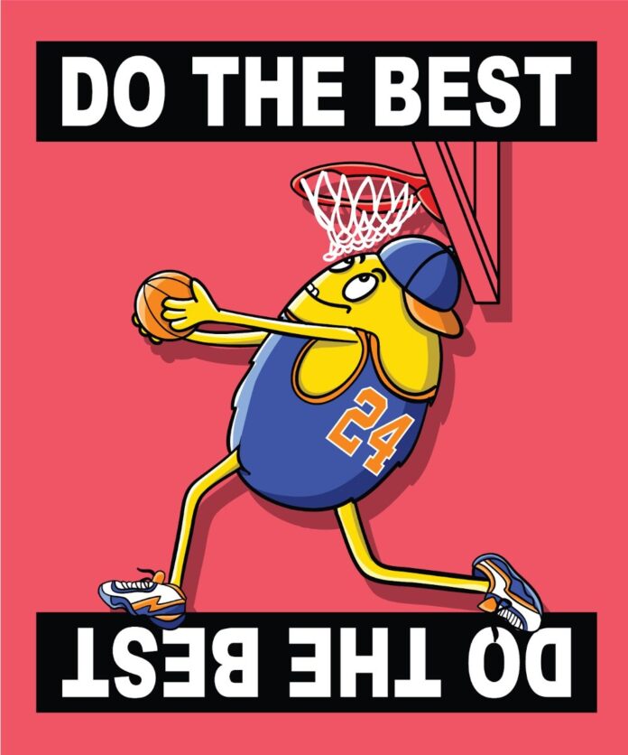 Vector hoạt hình bóng rổ cổ động