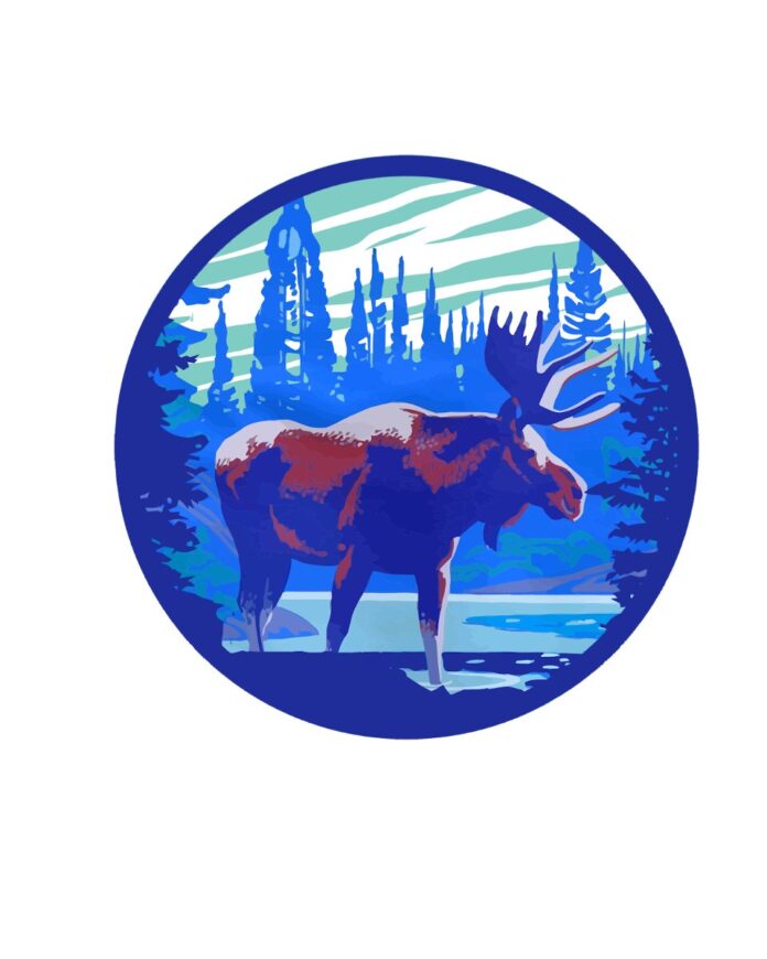 Vector Hươu Bắc Mỹ Phong Cảnh Rừng