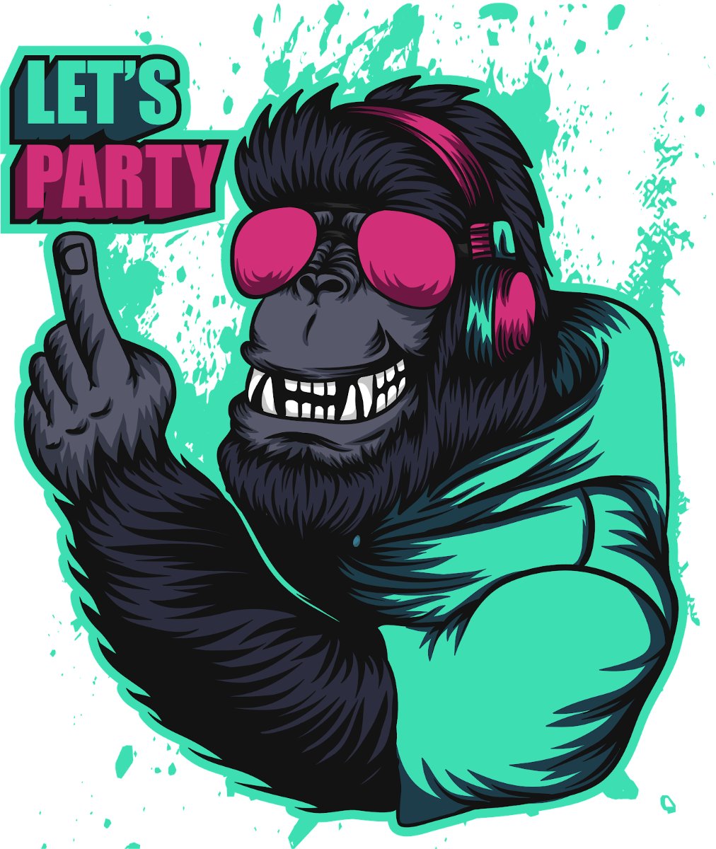 Vector Khỉ DJ Party